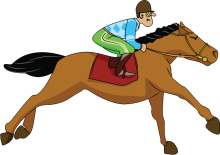 A Jockey riding a horse
