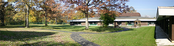 Some of the yard of the Pines--Olean Campus