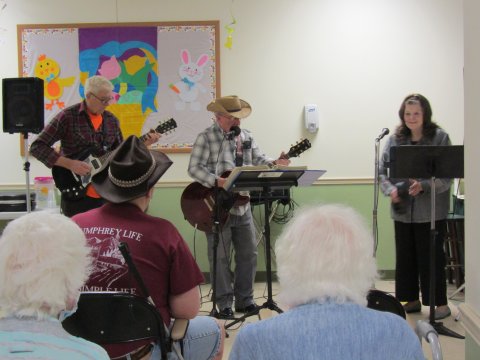 Dave and Friends, a group of musicians that come to play in the Grove