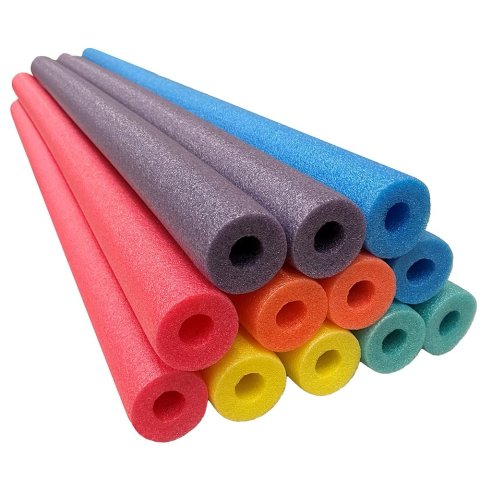 Different colored pool noodles