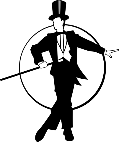 Person in a suit holding a cane