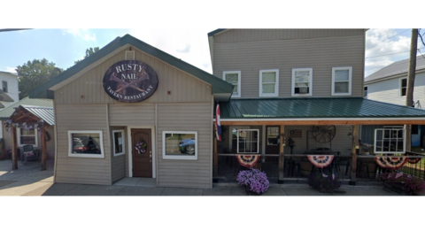 Outside of the restaurant Rusty Nail