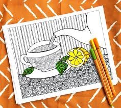 tea cup coloring page