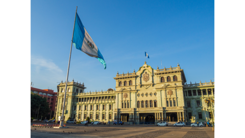 Guatemala flag outside of a government building