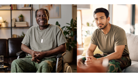 two men sitting down