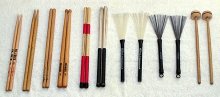 Different styled drum sticks