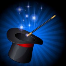 Magic hat and wand