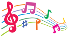 Colorful music notes